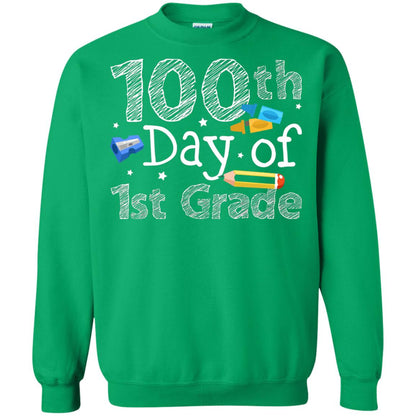 Kindergarten T-shirt 100th Day Of 1st Grade Irish Green