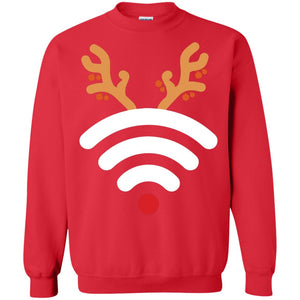 Wifi Signal Symbol Icon Reindeer X-mas Gift Shirt For Mens WomensG180 Gildan Crewneck Pullover Sweatshirt 8 oz.