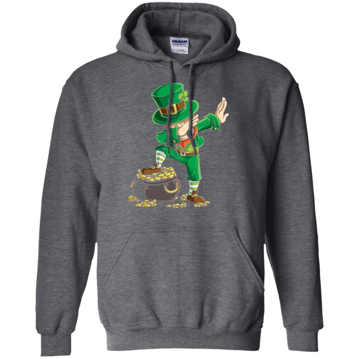 Dabbing Leprechaun Saint Patrick's Day T-shirt Dark Heather