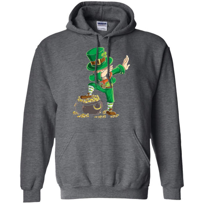Dabbing Leprechaun Saint Patrick's Day T-shirt Dark Heather