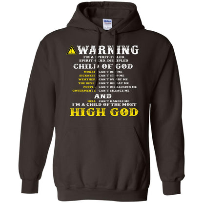 Christian T-shirt Warning I’m A Spirit-filled Spirit-lead Discipled Child Of God Dark Chocolate
