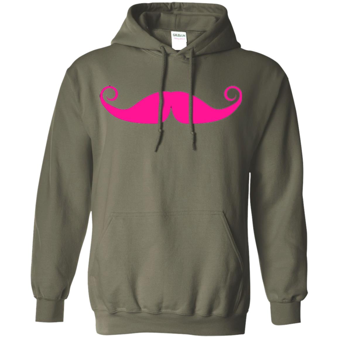 Pink Mustache T-shirt Funny Gift For Men Military Green