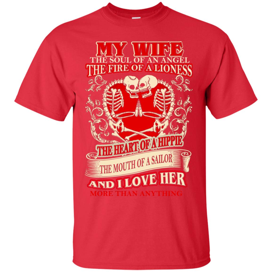 My Wife The Soul Of An Angel And I Love Her More Than Anything Husband Shirt Red