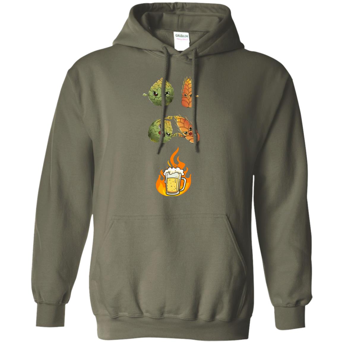 Beer Lover T-shirt Beer Fusion Military Green