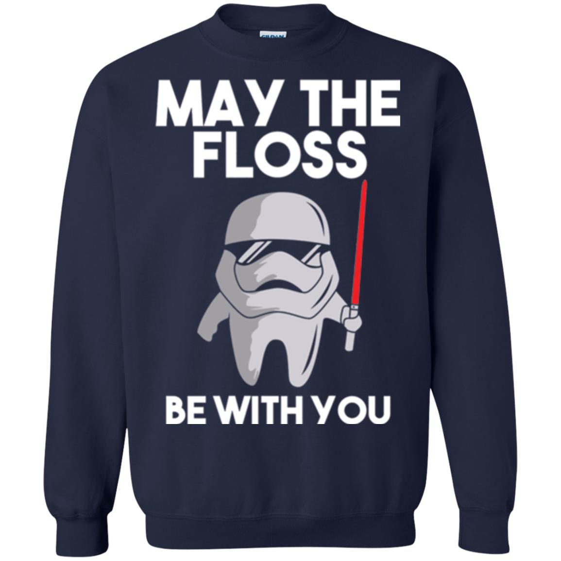 Dentist T-shirt May The Floss Be With You T-shirt Navy