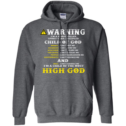 Christian T-shirt Warning I’m A Spirit-filled Spirit-lead Discipled Child Of God Dark Heather