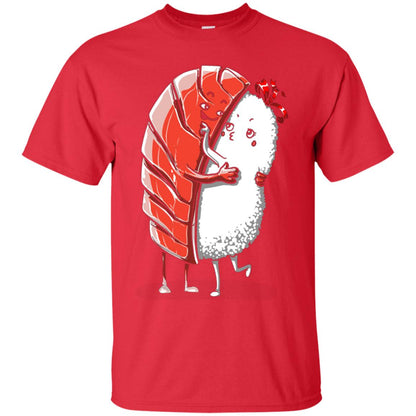 Sushi Lover T-shirt Salmon Sashimi Sushi Hug Love Red