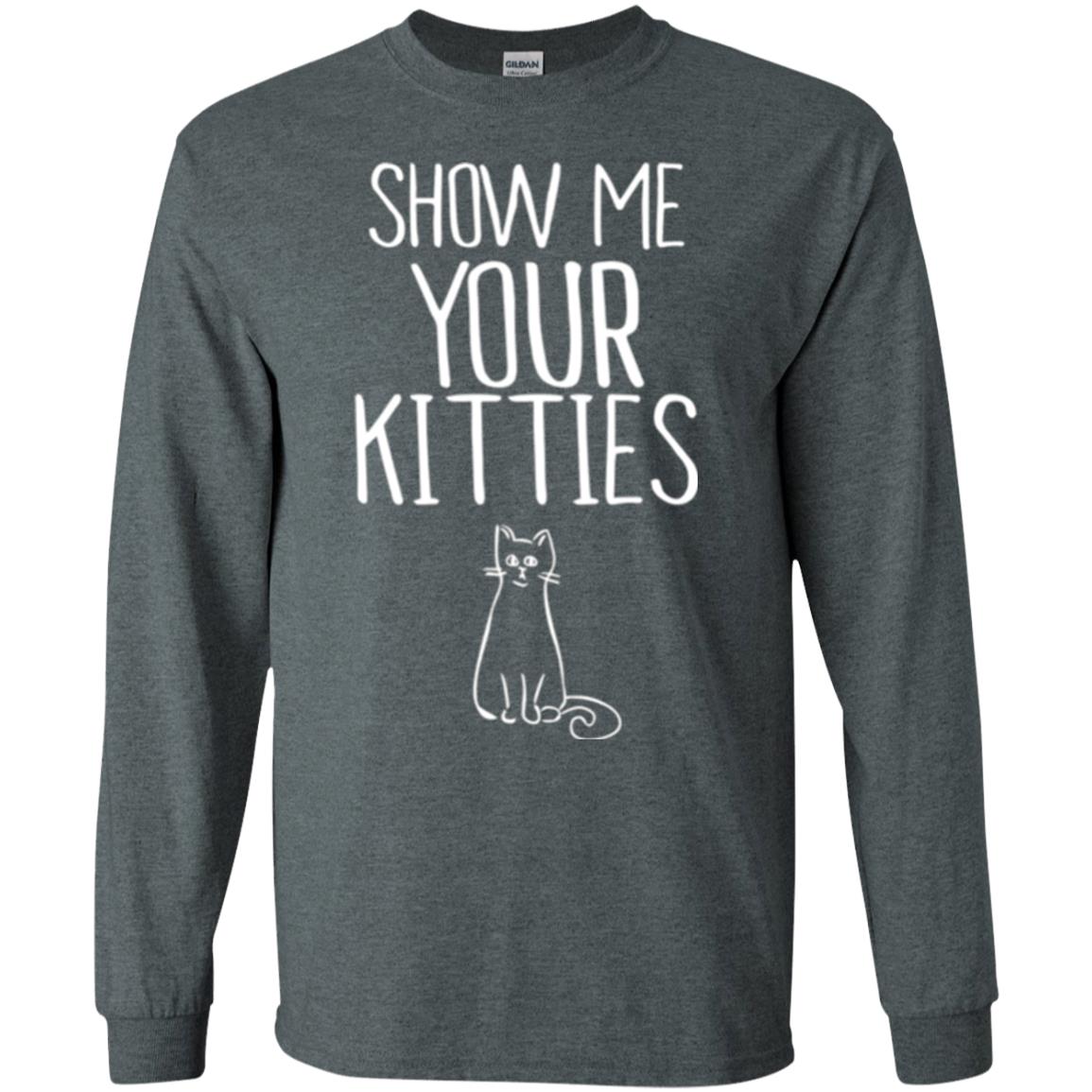 Cat Lovers T-shirt Show Me Your Kitties Dark Heather