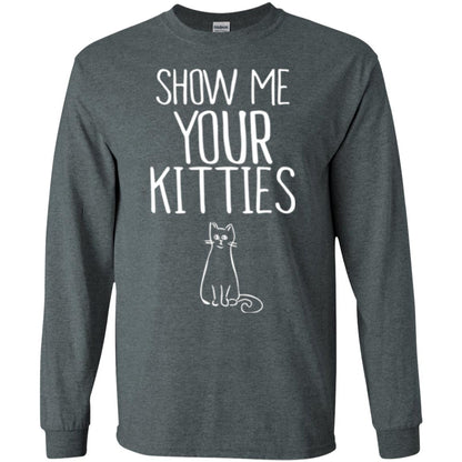 Cat Lovers T-shirt Show Me Your Kitties Dark Heather