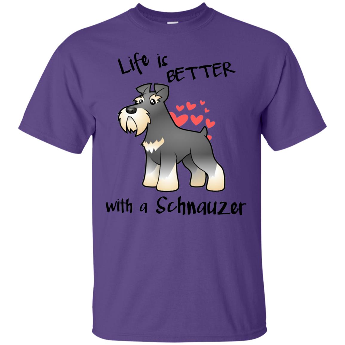 Life Is Better With A Schnauzer Dog Shirt Purple