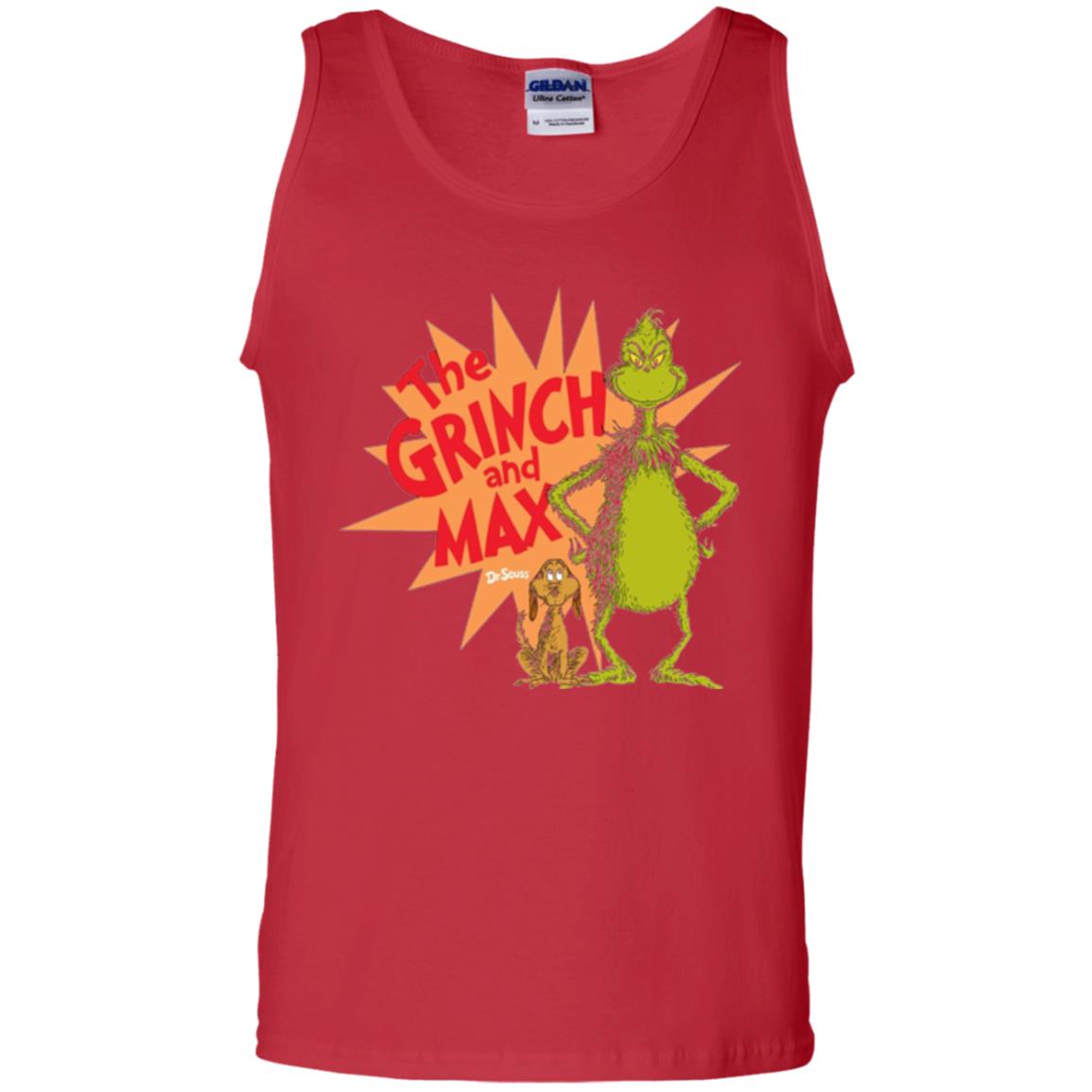 Cartoon T-shirt Dr. Seuss Grinch And Max Burst Red