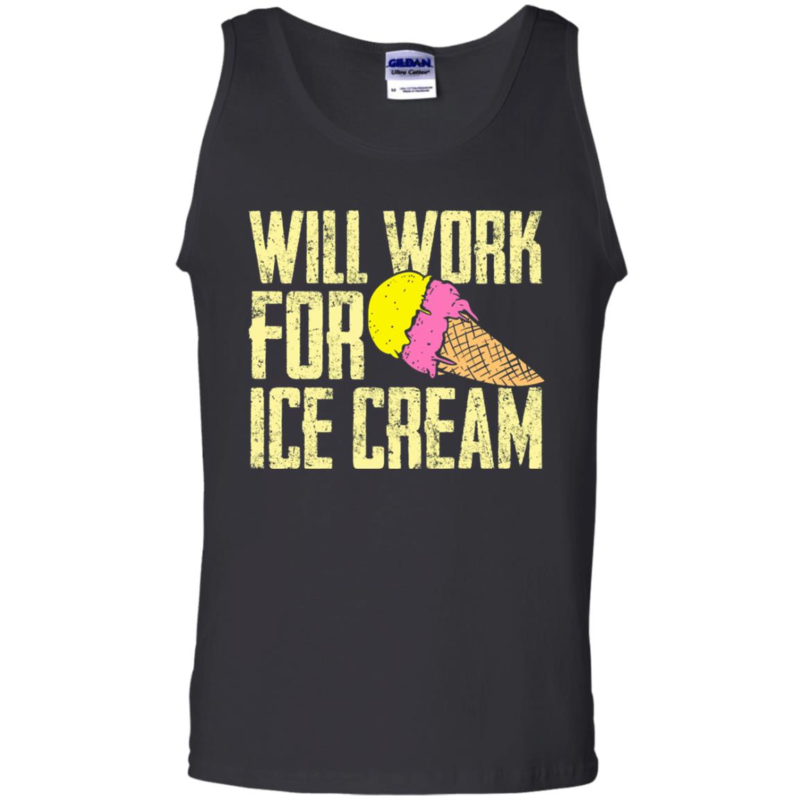Will Work For Ice Cream T-shirt Black