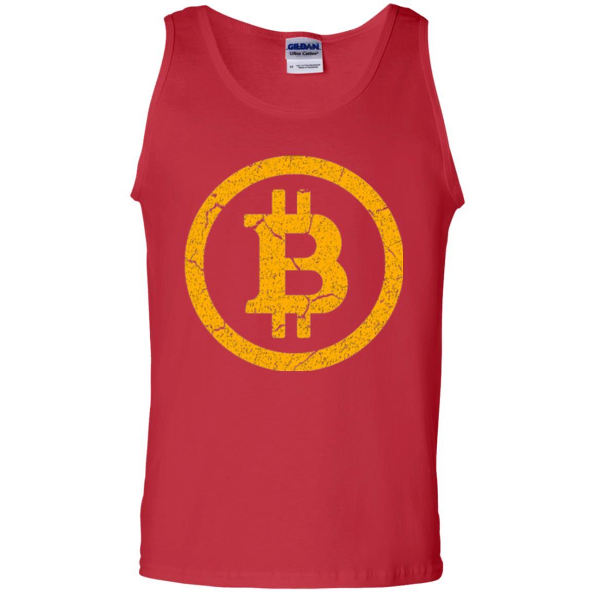 Bitcoin T-shirt Vintage Worn Distressed Look Design Red
