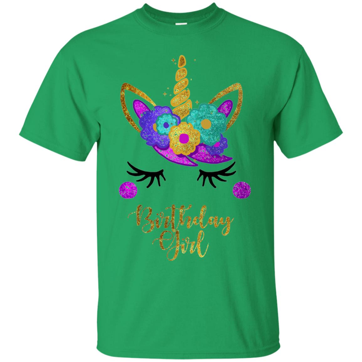 Unicorn Birthday Girl T-shirt Irish Green