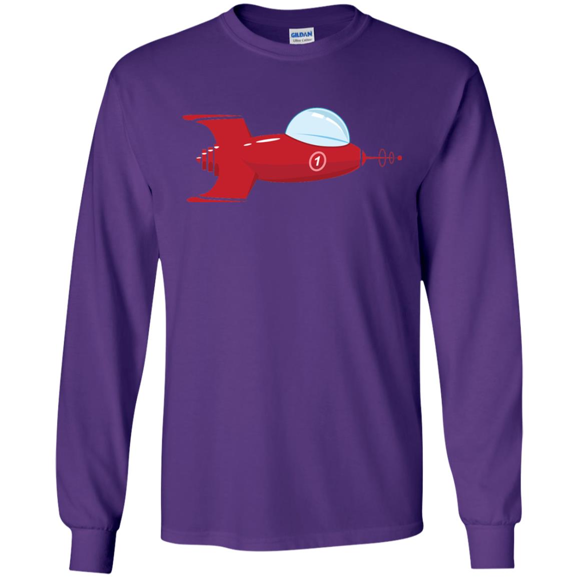 Vintage Spaceship Video Game Gamer T-shirt Purple