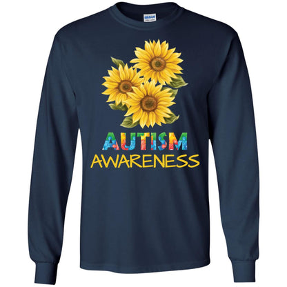 Autism Awareness Sunflower Shirt Navy