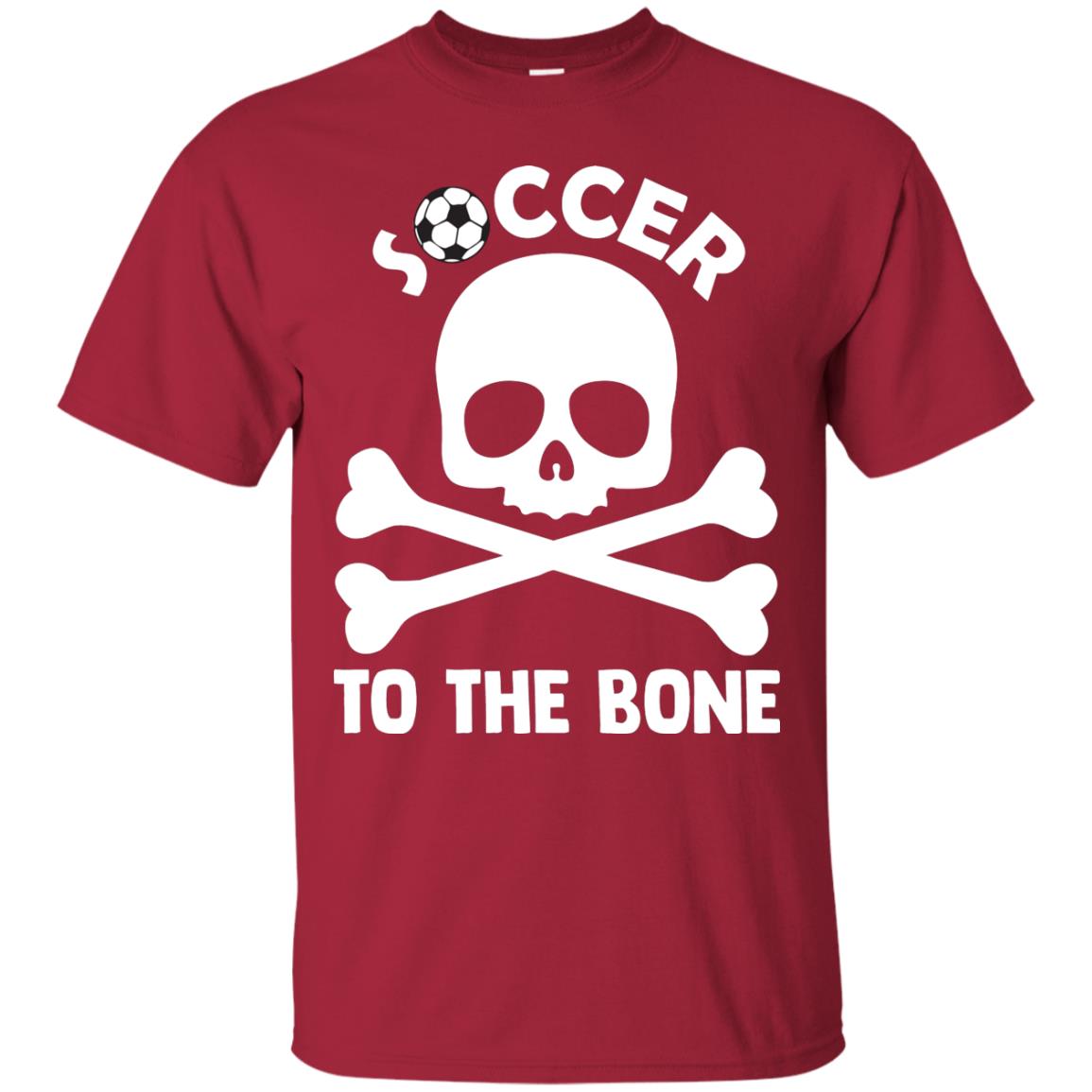 Soccer To The Bone Distressed Skull Soccer Passion Shirt Cardinal