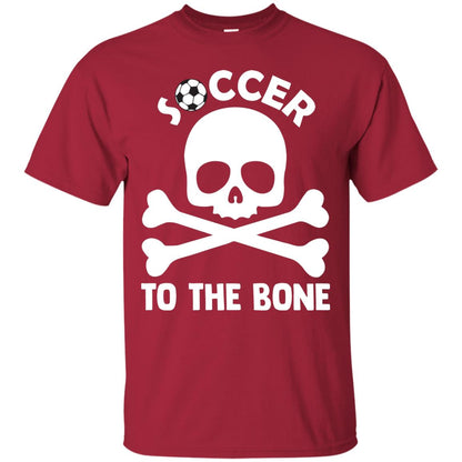 Soccer To The Bone Distressed Skull Soccer Passion Shirt Cardinal
