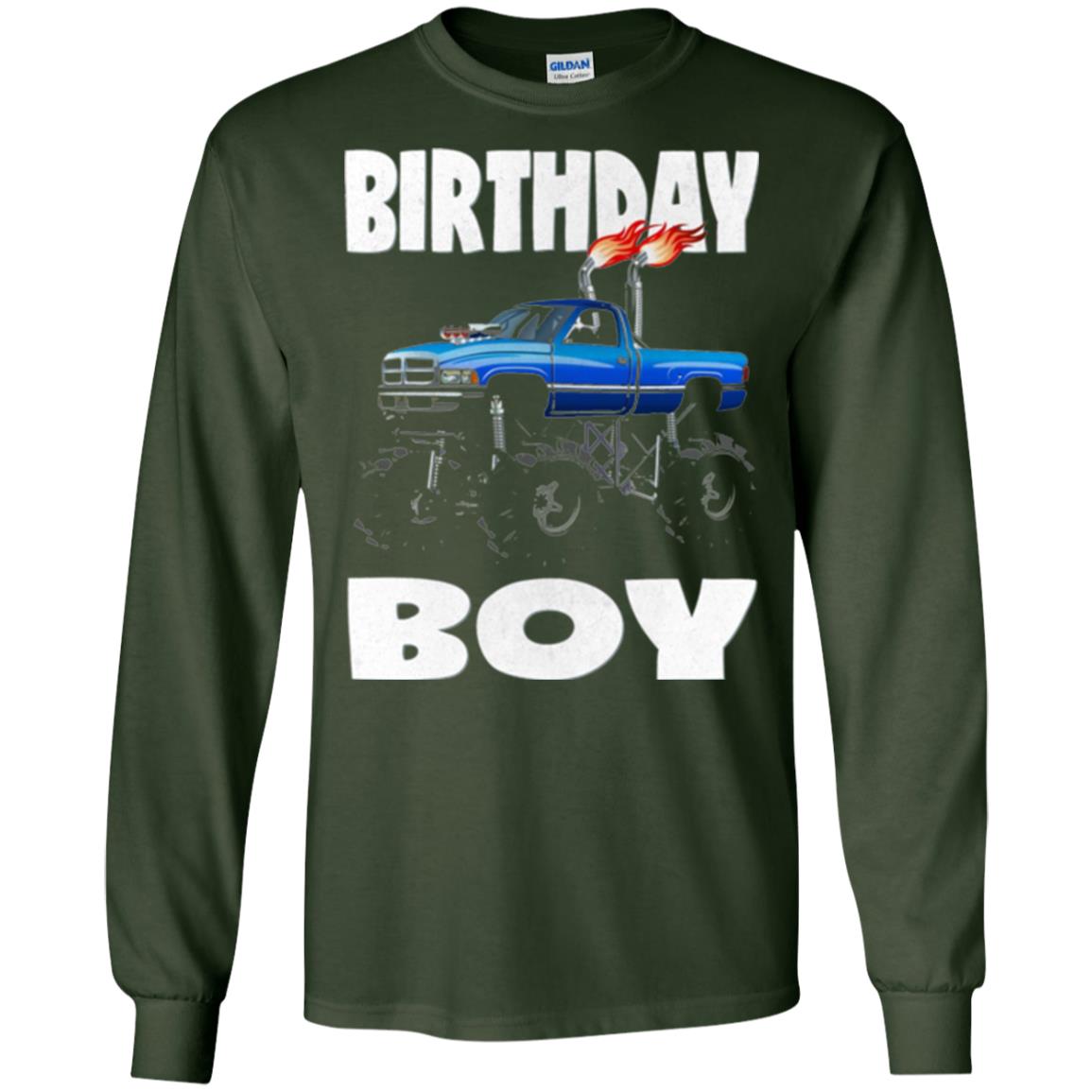Monster Truck T-shirt Birthday Boy Vintage Forest Green