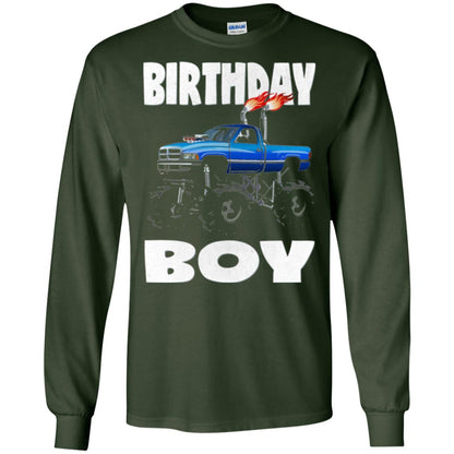 Monster Truck T-shirt Birthday Boy Vintage Forest Green