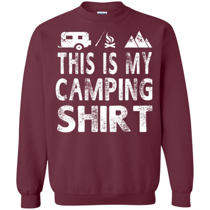 Funny Camper Gift T-shirt This Is My Camping Shirt Maroon