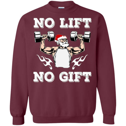 Christmas T-shirt No Lift No Gift Maroon