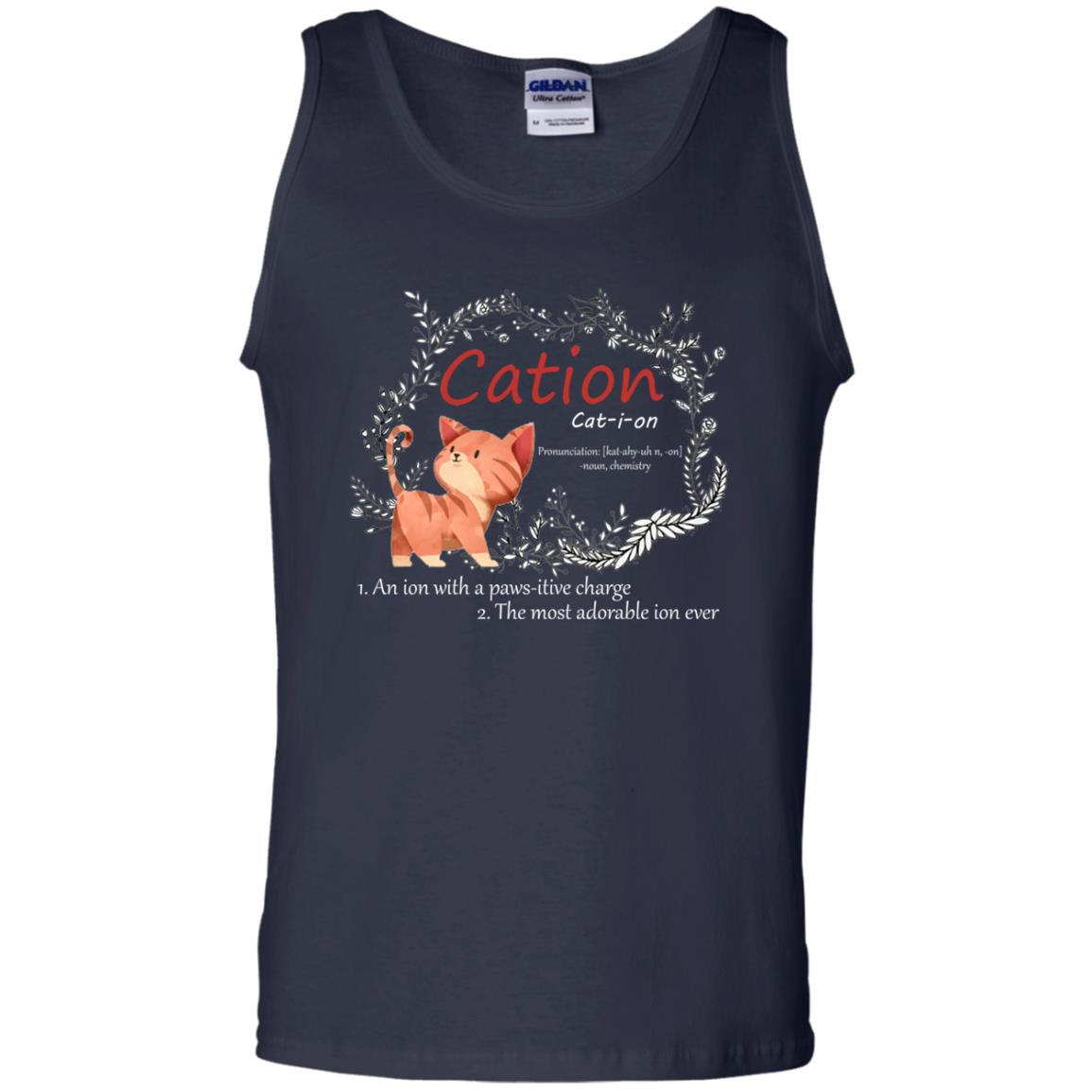 Cation An Ion With A Paws-itive Charge The Most Adorable Ion Ever Positive Thinking Day Shirt Navy