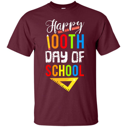 Kindergarten T-shirt Happy 100th Day Of School Maroon