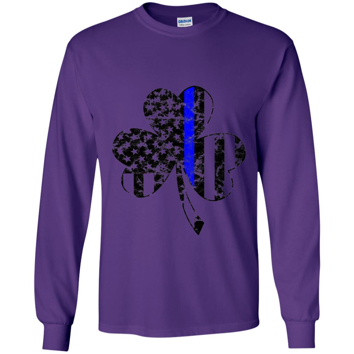 Shamrock Irish Flag St Patrick_s Day T-shirt Purple