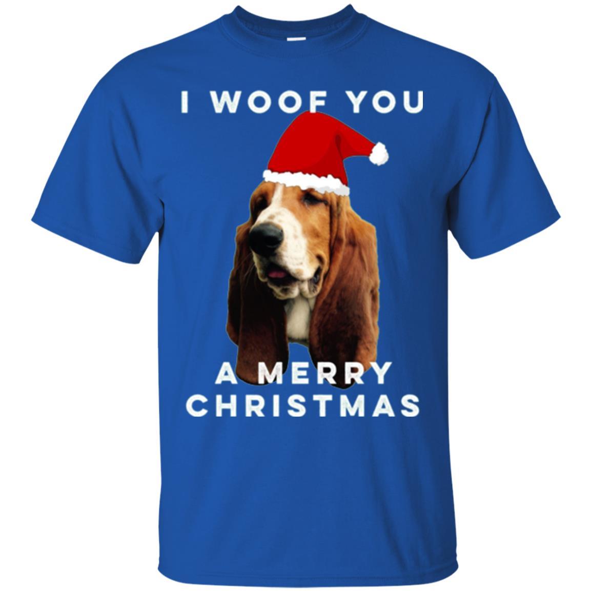 Basset Hound T-shirt I Woof You A Merry Christmas Royal