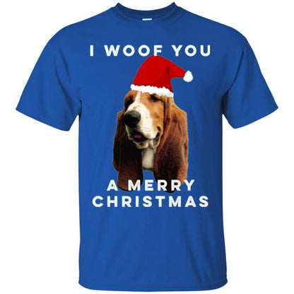 Basset Hound T-shirt I Woof You A Merry Christmas Royal