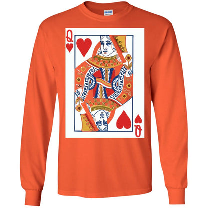 Valentines Day T-shirt Queen Of Hearts Cards Couple Orange