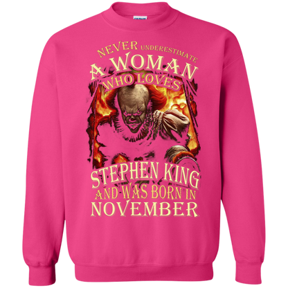 November T-shirt Never Underestimate A Woman Who Loves Stephen King