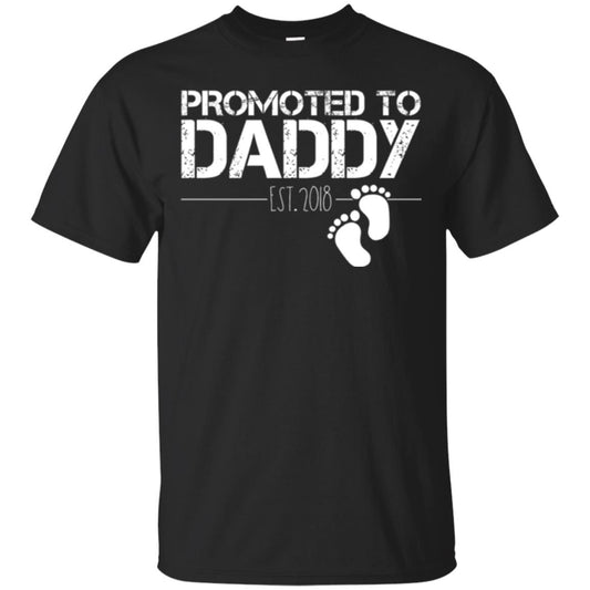 Daddy T-shirt Promoted To Daddy Est 2018 Black