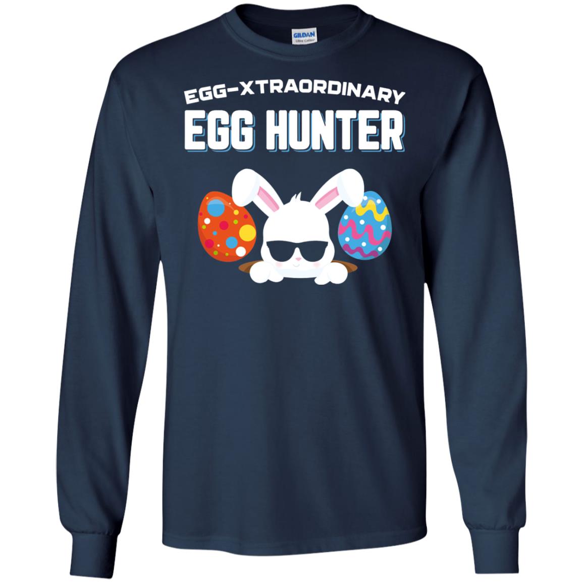 Egg-xtraordinary Egg Hunter Easter Shirt Navy
