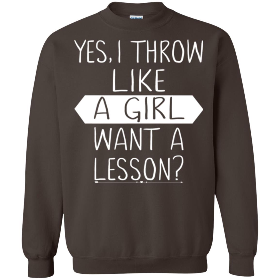 Softball T-shirt Yes I Throw Like A Girl Want A Lesson Dark Chocolate