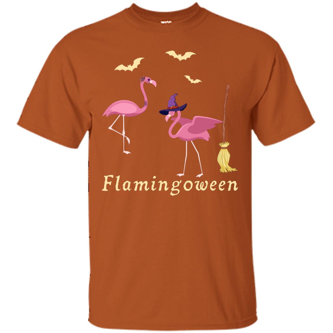 Flamingoween Flamingo Wicth Ride Stick Funny Quote On Haloween Gift Shirt Texas Orange