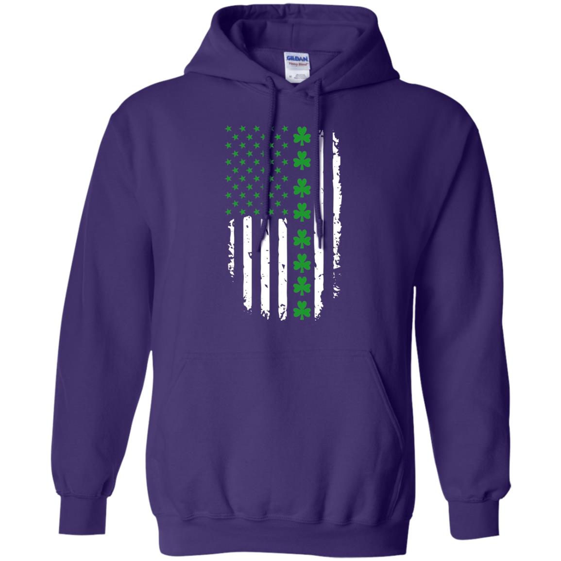 St. Patrick's Day T-shirt Irish American Flag T-shirt Purple