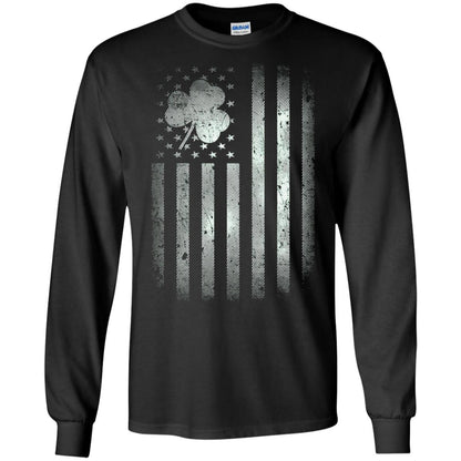 Vintage Irish American Shamrock Flag St Patricks Day T-shirt Black