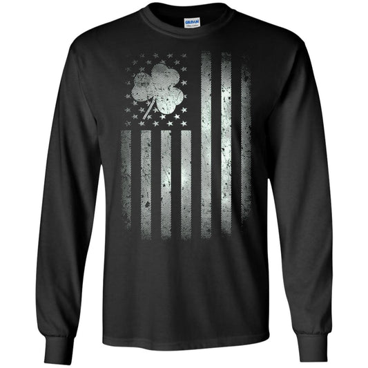 Vintage Irish American Shamrock Flag St Patricks Day T-shirt Black