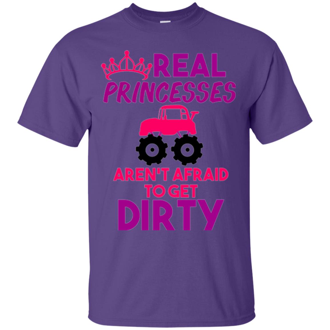 Monster Truck Girl T-shirt Real Princesses Get Dirty Purple