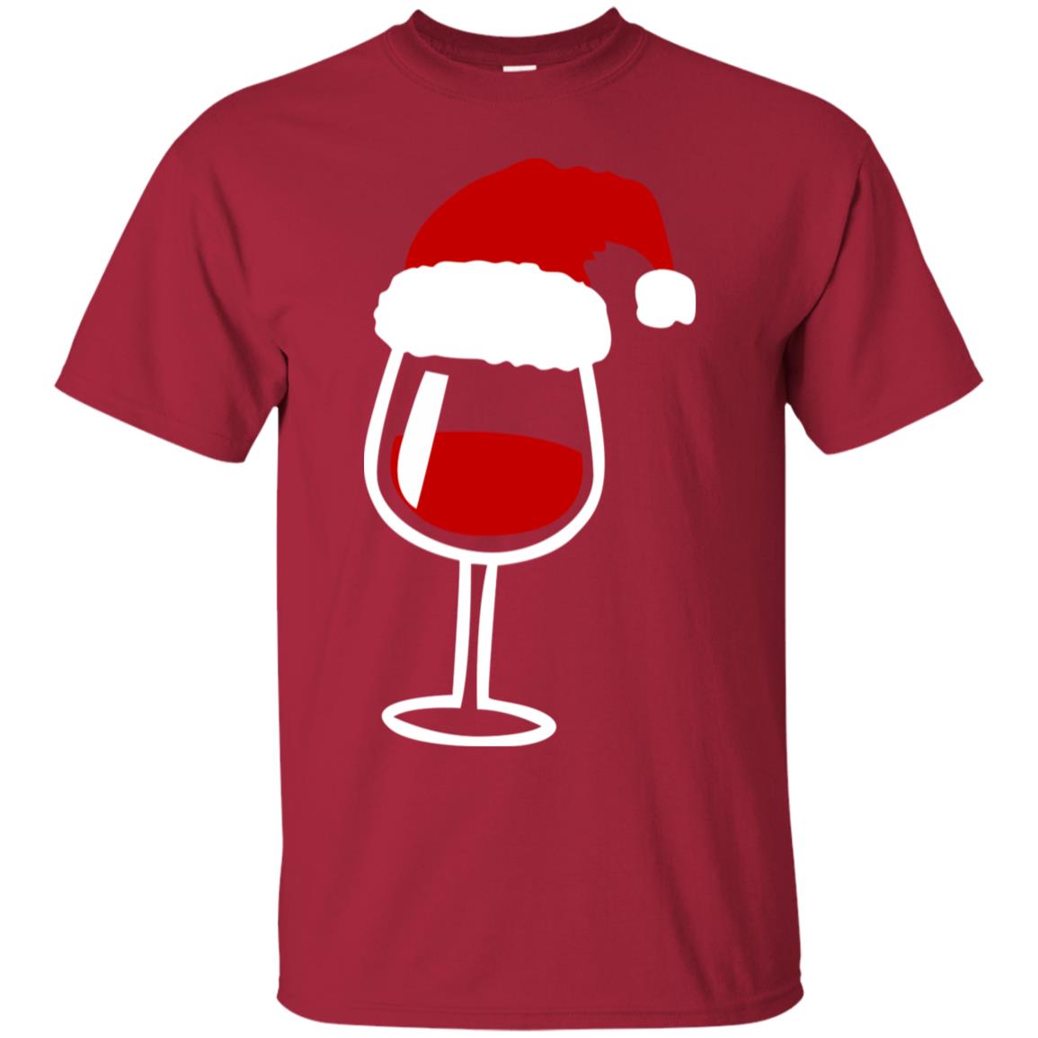 Twinkle Red Wine Glass Santa Hat X-mas Gift Shirt Cardinal