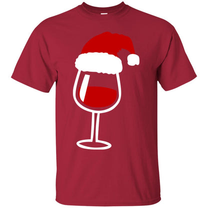 Twinkle Red Wine Glass Santa Hat X-mas Gift Shirt Cardinal