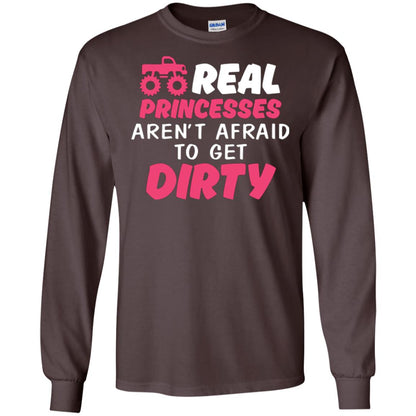 Monster Truck Girl T-shirt Real Princesses Aren’t Afraid To Get Dirty Dark Chocolate