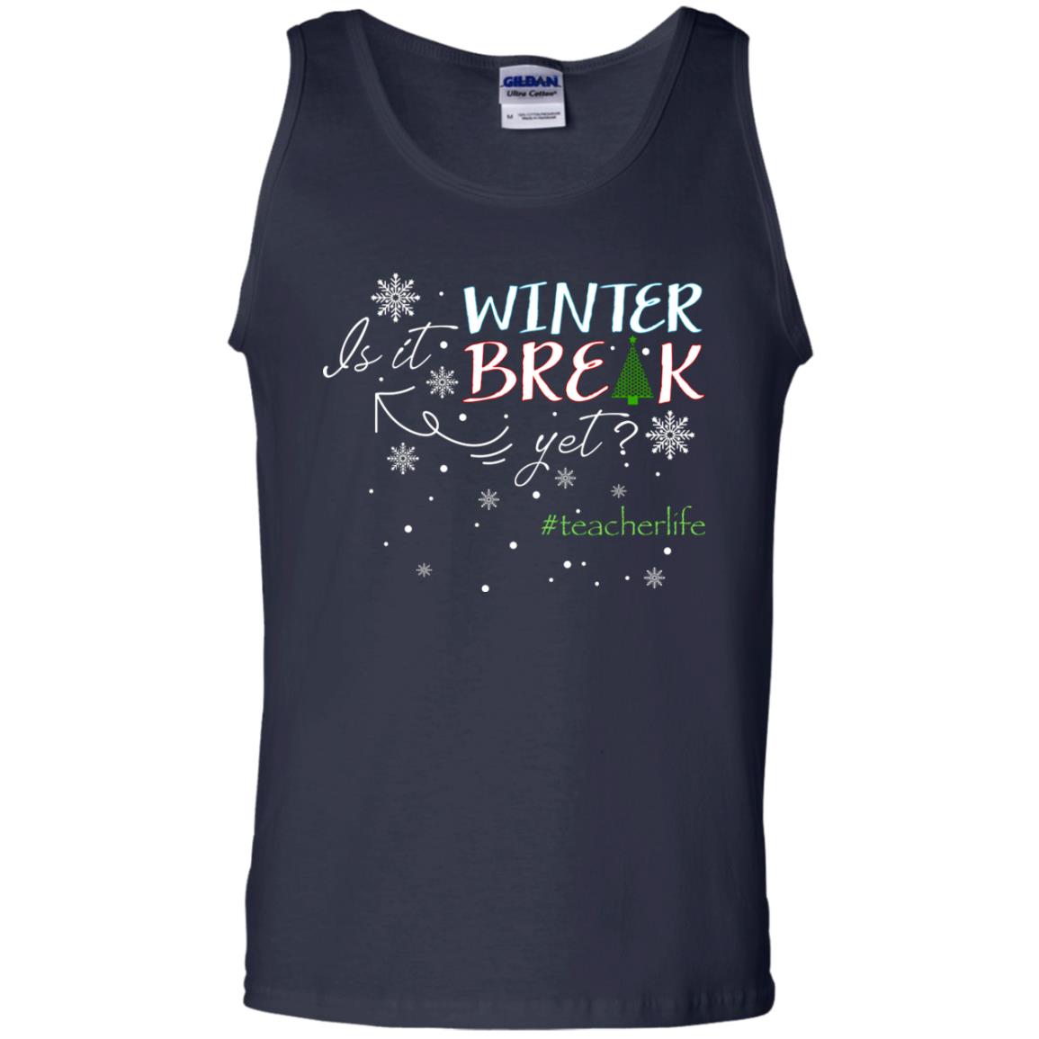 Is It Winter Break Yet X-mas Gift Shirt For Teacher Navy