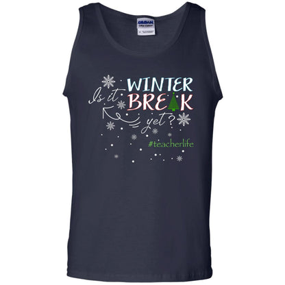 Is It Winter Break Yet X-mas Gift Shirt For Teacher Navy