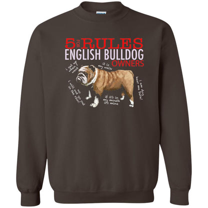 5 Rules For English Bulldog Owners Dog Lover Shirt Dark Chocolate