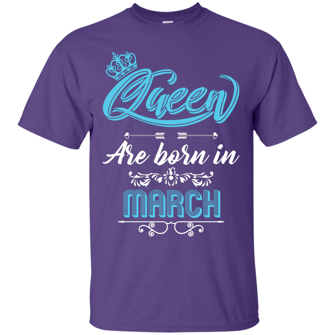 Brithday T-Shirt Queen Are Born In March Purple
