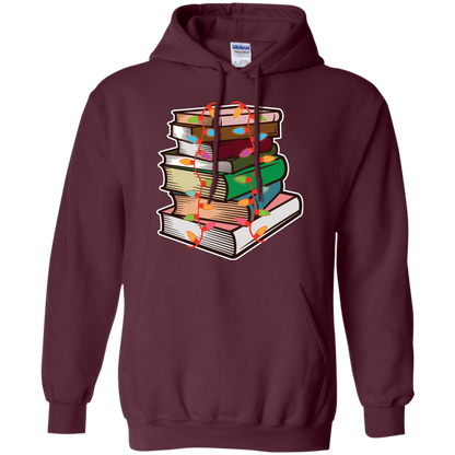 Fairy Lights Christmas Gift T-shirt Book Lover Maroon