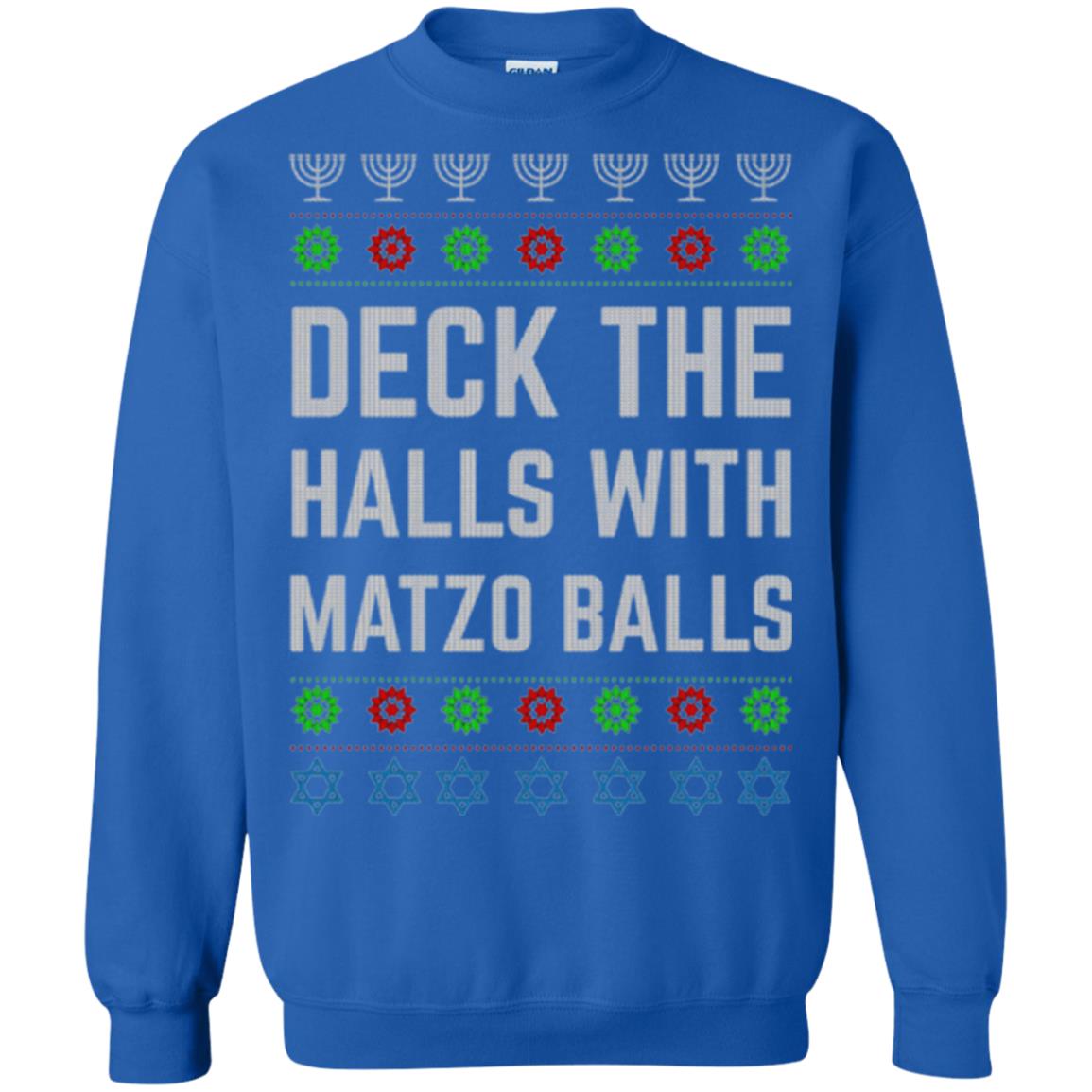 Christmas T-shirt Deck The Halls With Matzo Balls Royal